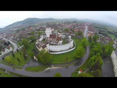 Fortified Church in Hărman, Romania - drone flyover