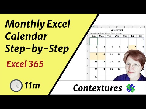 Make Printable Monthly Calendar in Excel 365 Step-by-Step