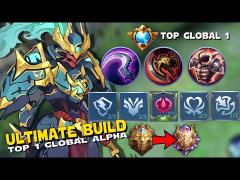 THIS TOP 1 GLOBAL ALPHA BUILD WILL GIVE YOU EZ STARS IN RANKED! | BEST BUILDA AND EMBLEM FOR SOLO ML