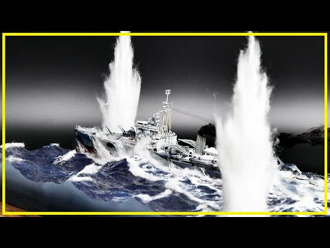Diorama - the Battle of the North Cape : HMS Belfast, the Stalker