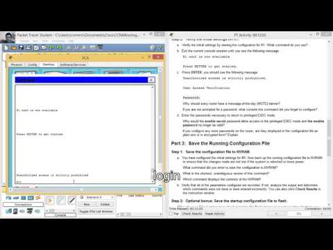 6.4.1.3 Packet Tracer - Configure Initial Router Settings