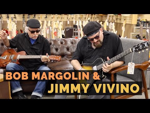 Bob Margolin & Jimmy Vivino playing a 1960's Harmony Stratatone at Norman's Rare Guitars