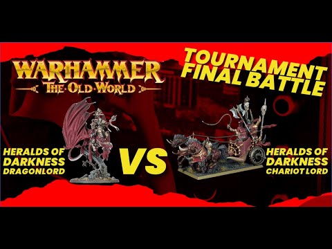 Dragon Lord vs Chariot Chaos Lord  - Heralds of Darkness Civil War in Warhammer The Old World!
