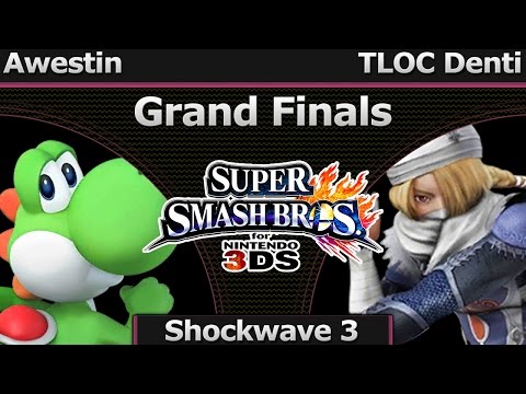Shockwave 3 Smash 3DS - Awestin (Yoshi) vs TLOC Denti (Sheik) - Grand Finals