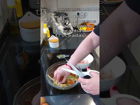 Tortitas de verduras y gambas