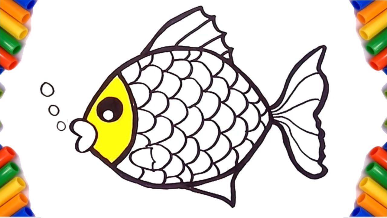How to draw Fish - Drawing and Coloring for Kids