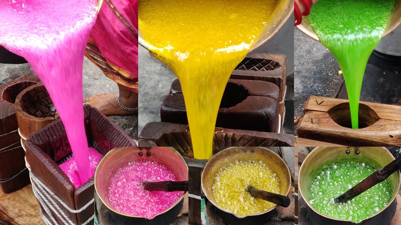 500 Years Old Traditional Sugar Candy Sweet Making by 70 Years Grandma & Team | Panchadara Chilakalu