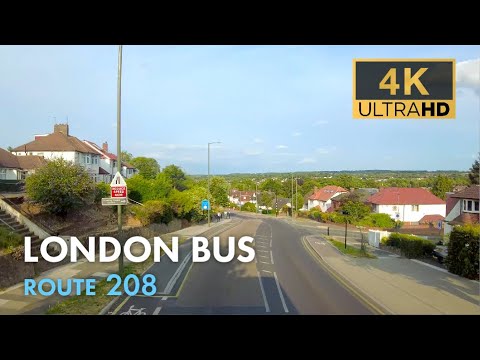 London Bus Ride, Route 208, Double Decker, 4K Virtual Tour