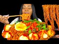 MUKBANG ASMR 3X SPICY NUCLEAR FIRE NOODLES MUKBANG SPICY NOODLE CHALLENGE BOILED EGGS EATING