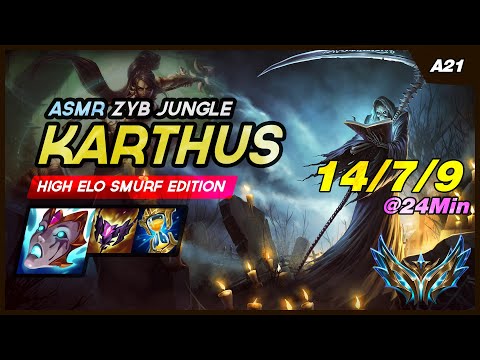 Season 13 Bo (zyb) Karthus vs Nidalee ASMR | Challenger Karthus Jungle | League Sounds to Sleep To