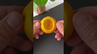 In the orange season, use orange peels to make a cute little orange lantern for children. DIY, k