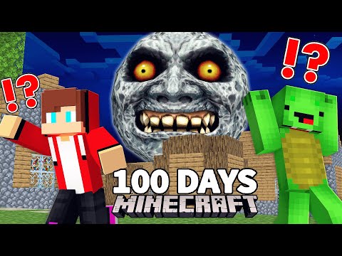 Super Maizen - Maizen Survived 100 Days Of Attack On REALITY SCARY MOON in Minecraft Challenge - Maizen