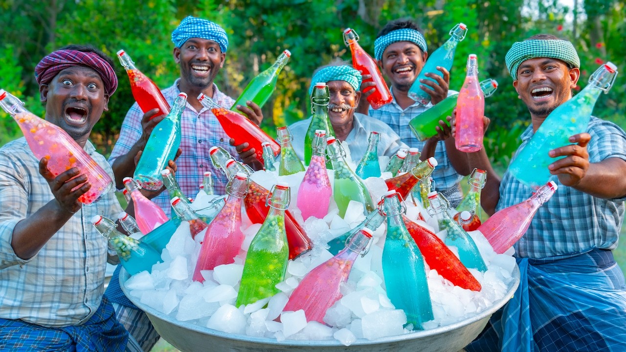 SUMMER COOL DRINK | Natural Healthy Juice Making in Village | Colorful Summer Refreshing Detox Water