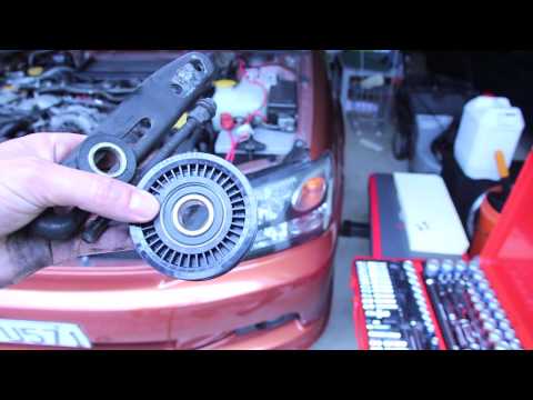 Idler Pulley Removal and Replacement - (aka tensioner pulley) Subaru Legacy GT and WRX