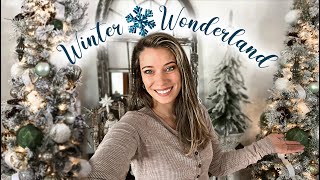 Christmas Foyer Decorate with Me: A Whimsical Winter Wonderland! Snowy Woodland Decorations