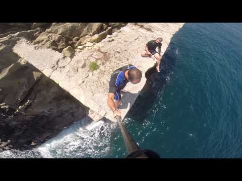 cliff jump Zarautz, Spain