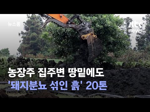, title : '[단독] 농장주 집주변 땅밑에도…'돼지분뇨 섞인 흙' 20톤 / JTBC 뉴스룸'
