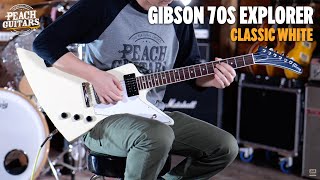 Video thumbnail for No Talking...Just Tones | Gibson 70s Explorer Classic White by Peach Guitars