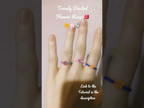 Trendy Beaded Flower Rings 🌸🌼🌺💍 #trending #rings #jewellery  #jewelry  #trend  #shopping  #viral