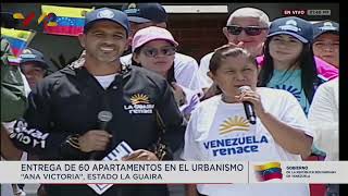 Delcy Rodríguez entrega viviendas en Santa Rosalía arregladas tras terremoto