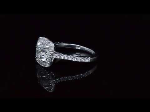 2.22ct Natural Round Halo Pave Diamond Engagement Ring