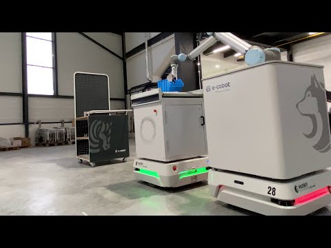 Robot mobile autonome avec bras robot collaboratif, unité de contrôle et batterie - 1000W - HUSKY EASY MOVE COBOT_1