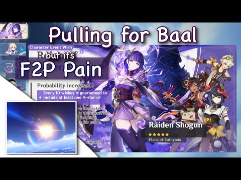 F2P Raiden Shogun pulls| but it’s actual pain 🙃| Did you get her? |Genshin impact summonings
