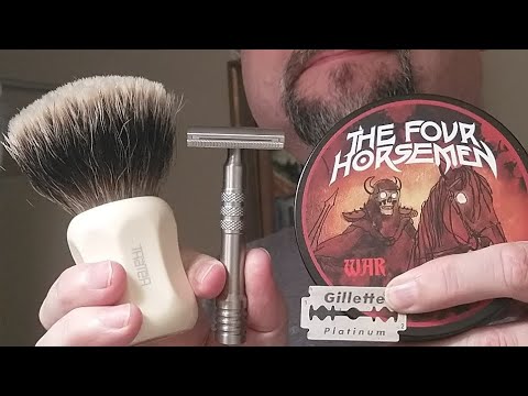 Just A Shave: Wolfman WR2 SB .85 B - Gillette Platinum - BaM Omnbs Fr Hrsmn War - Thater 4125-6 Fan