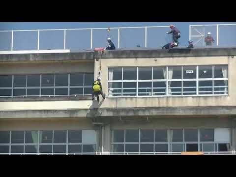 平成30年　警視庁　災害警備合同訓練　背負い救助　津久井隊