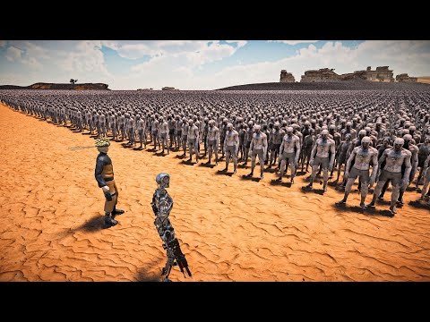 naruto and terminator t-800 fight against 1,000,000 zombies