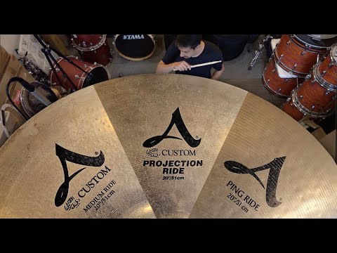20" Zildjian A Ride Cymbals Compared: A Custom Medium; Projection; Ping Ride; 16" Crash; 14" Hi Hat
