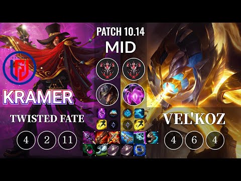 LGD Kramer Twisted Fate vs Vel'Koz Mid - KR Patch 10.14
