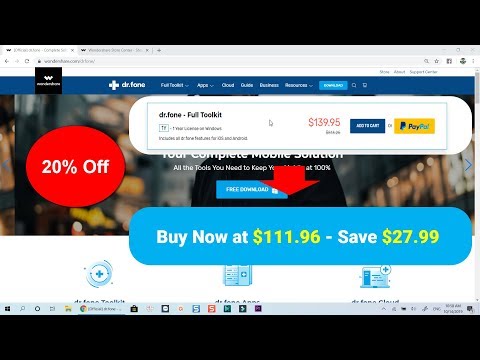 20% Off Wondershare Dr.fone Full Toolkit Discount...