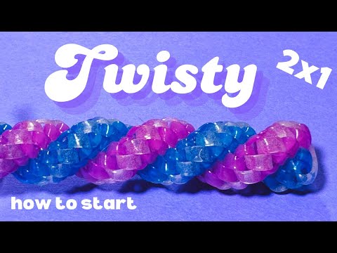 Wie man den Twisty 2x1-Stich für Lanyard Boondoggle Scoubidou für Anfänger beginnt