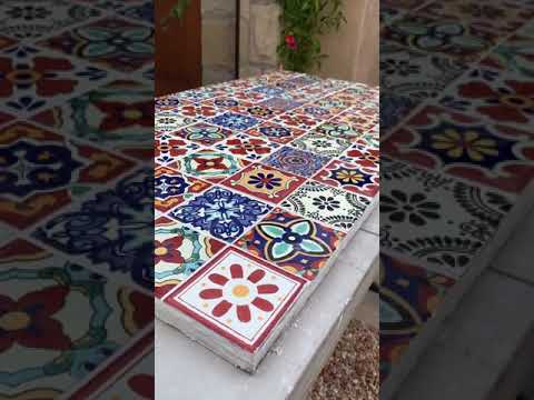 DIY Mosaic Talavera Tile Coffee Table