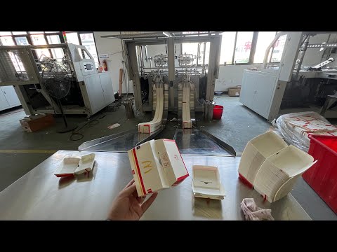 New design paper burger box making machine with gluding
