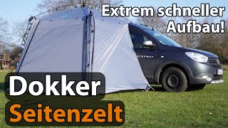 SEITENZELT am Dacia DOKKER | Aufbau unter 5 Minuten! ⏱️ Ocean-Cross Captain Hook Minivan REVIEW
