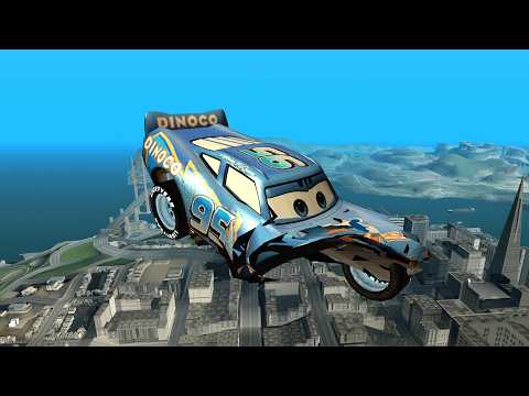 SUPER SPEED Crash Testing Dinoco Lightning McQueen #2 | GTA SA