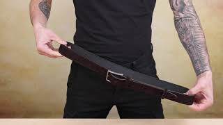 Класичний замшевий ремінь для чоловіків 20705 Vintage коричневий