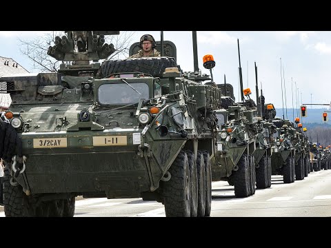 U.S. Military conducts a road march from Germany to Estonia using over 400 vehicles