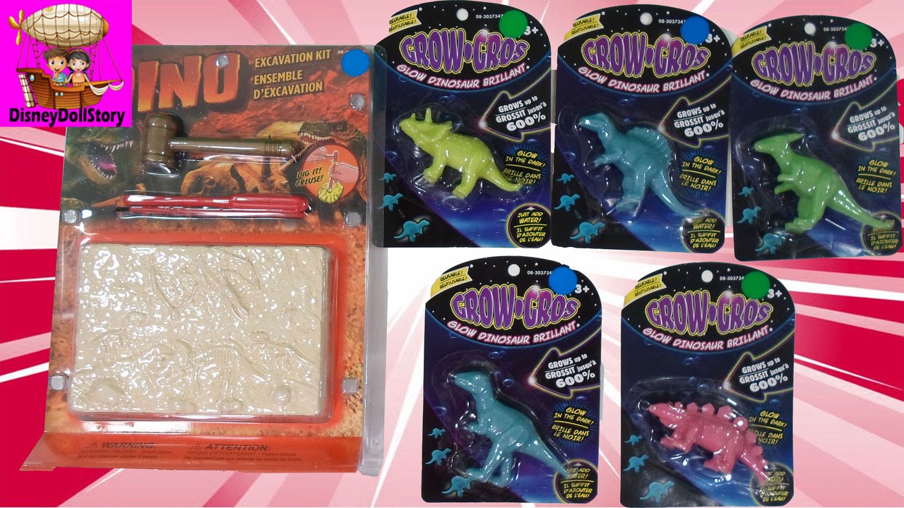 GIANT Glow-In-The-Dark Growing Dinosaurs and Excavation Kit - $10 Toy Challenge MASS COLLABORATION