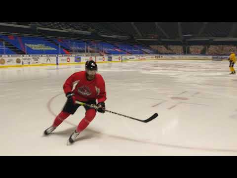 Shooting Drills: D to Fwd passing/shooting sequence.