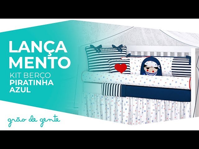 Kit Berço Piratinha Azul Marinho - Grão de Gente