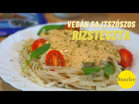 Vegán füstölt kesusajtszószos barnarizstészta gluténmentes és nyersvegán gyors recept NyersSéf módra