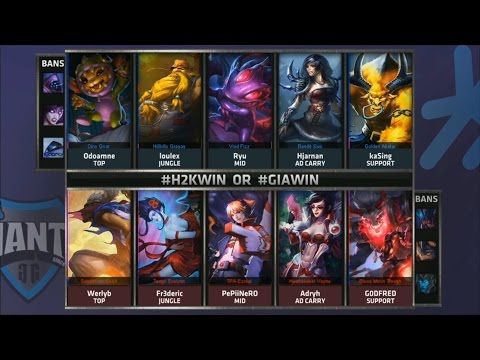 H2K vs GIA Game 1 Highlights - H2K GAMING vs GIANTS GAMING - Week 4 EU LCS SUMMER 2015