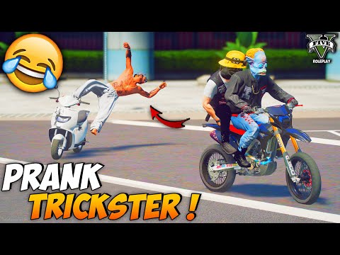 PRANK TRICKSTER BALAS DENDAM LINDES PAKE MOTOR ! (FUNNY MOMENTS) - GTA V ROLEPLAY INDONESIA