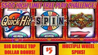 $500 HIGH LIMIT FREE PLAY CHALLENGE! Big wins! 