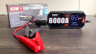 JFEGWO 6000A Jump Starter for your Car! Portable sleek design