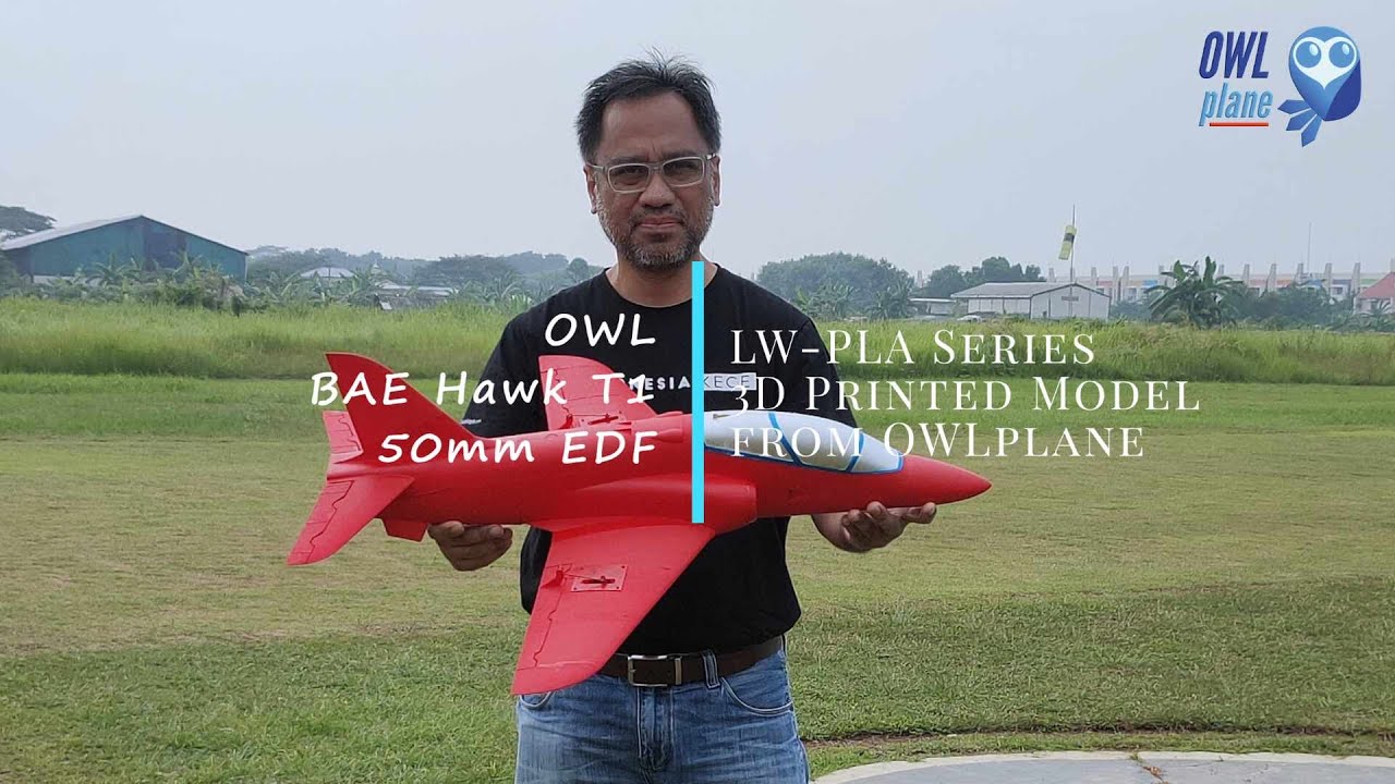 3D Printed OWL BAE Hawk T1, * 50mm EDF LW-PLA *, Painted in Red