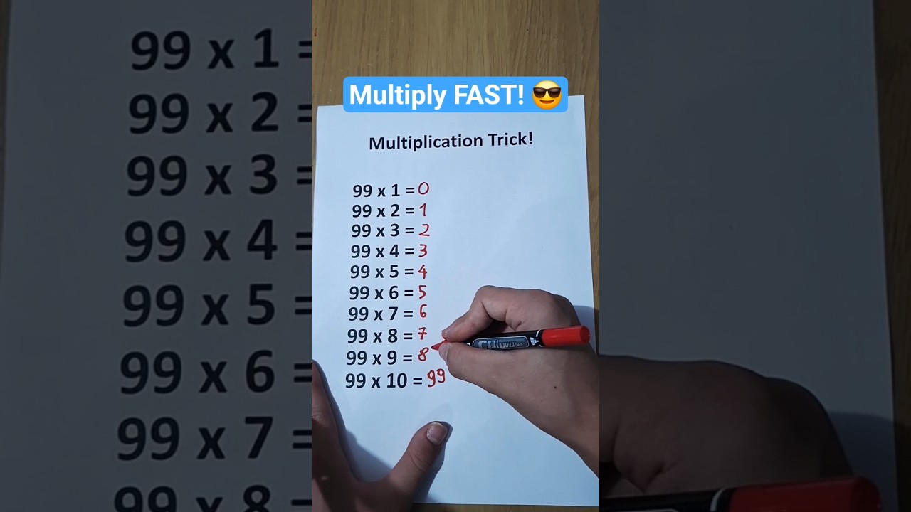 99 Times Table Hack You’ll Never Forget! 📚✨ #shorts #maths #viral
